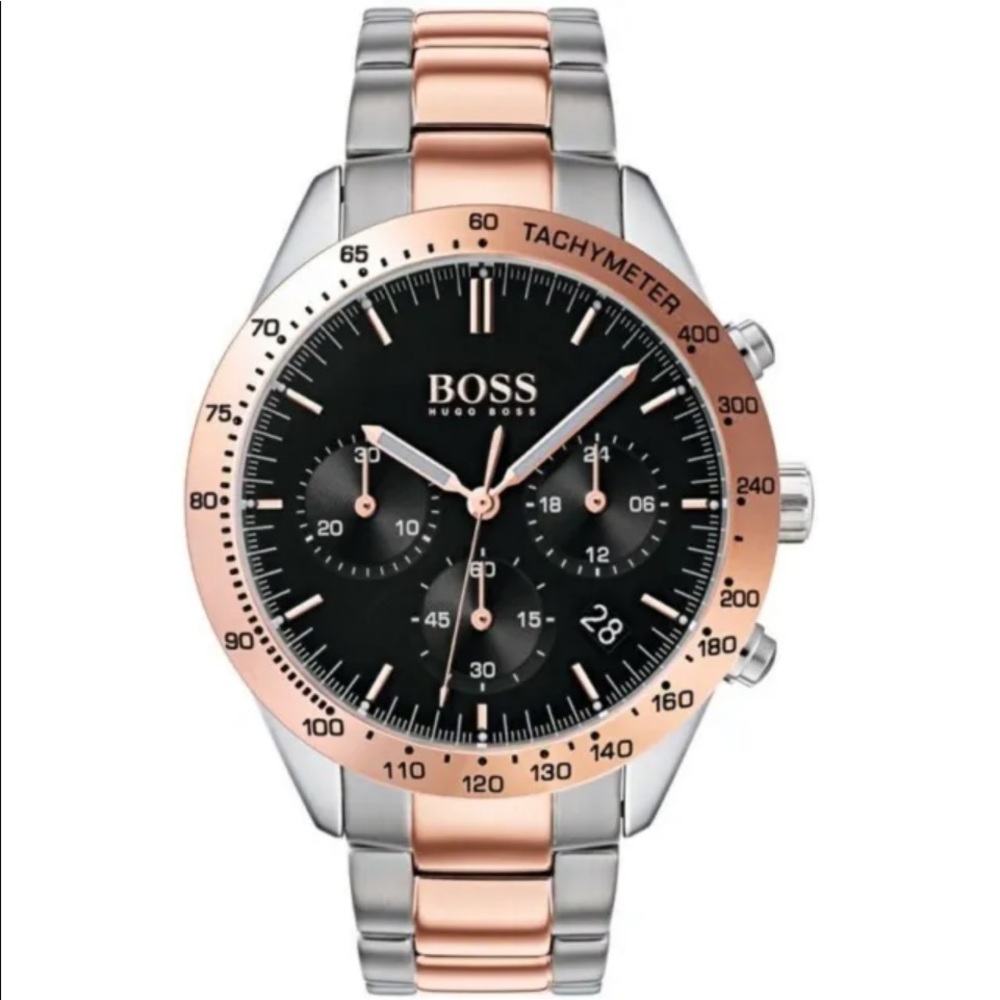 Hugo Boss Talnt 2 tone Rose Gold Silver Watch Brand New $395